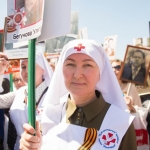 Представители социальной службы Астанайской и Алматинской епархии города Алматы приняли участие в памятном шествии "Бессмертного полка"