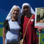 Представители социальной службы Астанайской и Алматинской епархии города Алматы приняли участие в памятном шествии "Бессмертного полка"